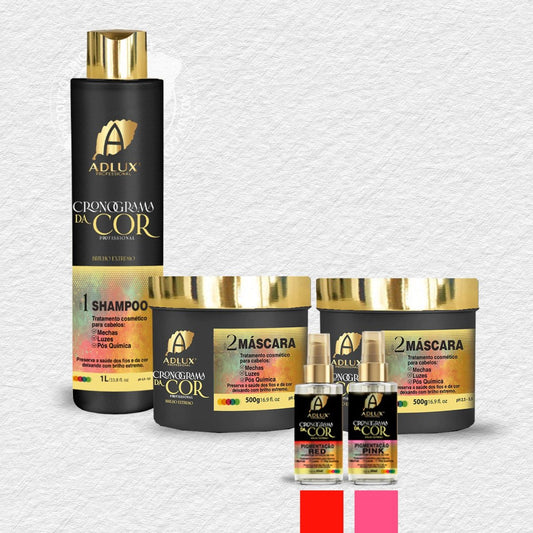 Kit Cronograma da Cor Profissional- 2 Passos (RED - PINK)